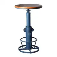 Topower Industrial Bar Table 38.58-48.43" Adjustable Pub Table Kitchen Dining Coffee Bistro Table