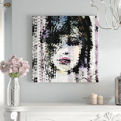 House of Hampton Abstract Colourful Woman Face made from Dots printed on canvas. Fine art gallery wrapped canvas 36x36 i in Home Décor & Accents