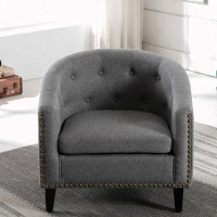 Builddecor Tufted Barrel Chairtub Chair For Living Room Bedroom Club Chairs