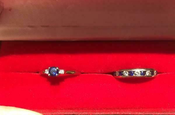 Brand New Natural Diamonds and Sapphire in 14K white gold Bridal Set (Engagement ring+wedding band) Size 5 in Jewellery & Watches in Markham / York Region - Image 4