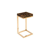 Phillips Collection Captured End Table, Gold Flake, Plated Brass Base