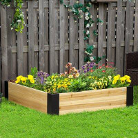 Outsunny Outsunny 47.25" X 47.25" Raised Garden Bed With Metal Corner Bracket, No Installation Tools Required Planter Bo