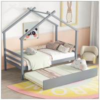 House of Hampton Twin Size  House-shaped Bed with Trundle