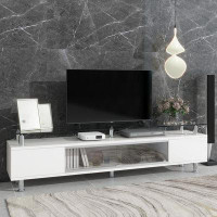 Ivy Bronx Media Console With Sliding Glass Door