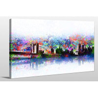 Made in Canada - Picture Perfect International "New York Skyline Splats" by Bekim Mehovic Graphic Art on Wrapped Canvas