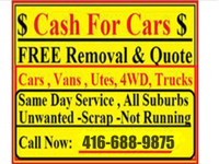 GIVE US CALL@416-6889875 WE PAY CASH MONEY FOR SCRAP CARS AND USED CARS ANY CONDITION WE PICK UP IN ONE HOUR TOWING FREE