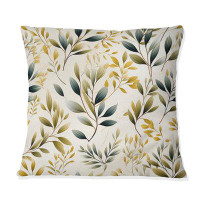 East Urban Home Tranquil Leaves I - Plants Printed Throw Pillow
