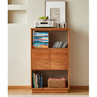 Latitude Run® Simple all solid wood bookcase display cabinet
