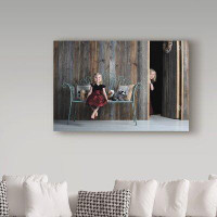 Trademark Fine Art 'Hide and Seek Bench' Photographic Print on Wrapped Canvas