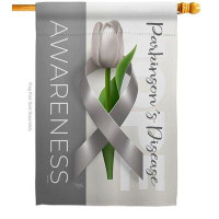 Breeze Decor Parkinson's Disease Awareness House Flag Support 28 X40 Inches Double-Sided Decorative Decoration Yard Bann