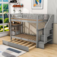 Harriet Bee Hasen Twin over Twin Standard Bunk Bed with Trundle by Harriet Bee