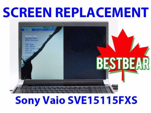 Screen Replacment for Sony Vaio SVE15115FXS Series Laptop in System Components in Markham / York Region