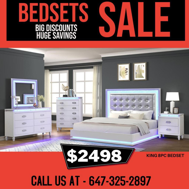 King LED Bedroom Set on Special Offer !! in Beds & Mattresses in Mississauga / Peel Region
