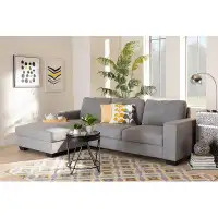 Lefancy.net Lefancy Light Grey Fabric Upholstered Sectional Sofa with Left Facing Chaise