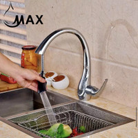 Gooseneck Kitchen Faucet Pull-Out Single Handle 14 Chrome Finish