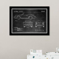 17 Stories 17 Stories Prints 'Transportation Porsche 911 1990 Horizontal Chalkboard Automobiles' Framed Art