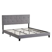 Red Barrel Studio FULL Size Upholstered  Platform Bed Frame With  Pull Point Tufted Headboard