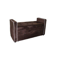 Hokku Designs Letellier Upholstered Drawer Storage Bench