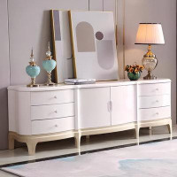 STAR BANNER Italian Light Luxury Modern Simple Living Room Storage White TV Cabinet