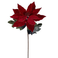 The Holiday Aisle® The Holiday Aisle® 22" Merry Red Velvet Poinsettia Stem, 3 per bag.