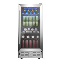 Simzlife Simzlife 127 Cans 2.9 Cubic Feet Beverage Refrigerator with Wine Storage and with Glass Door