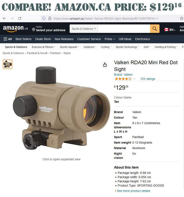 NEW RDA20 LOW PROFILE RED DOT SIGHT --- Improve the Accuracy of your Paintball or Airsoft game!! in Paintball - Image 3