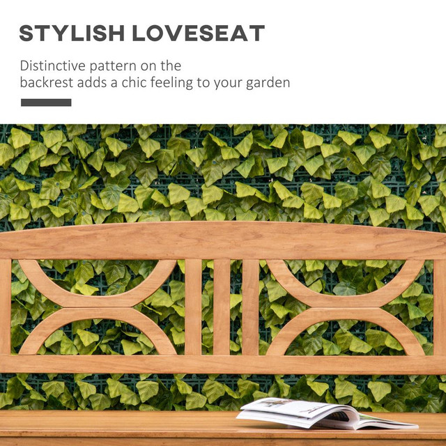 Garden Bench 48.5" x 24" x 35.25" Natural Wood in Patio & Garden Furniture - Image 4