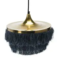 Joss & Main Contemporary Boho 2-Tier Decorative Fringe Pendant Light For Living Room And Dining Room; Cotton Fringe With