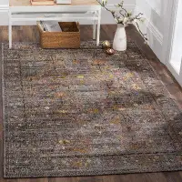Bungalow Rose Grey / Gold  Oriental Distressed Cotton Area Rug