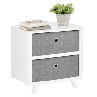 mDesign Mdesign 2-Drawer Fabric Dresser Storage Organization Chest Unit - White/Grey