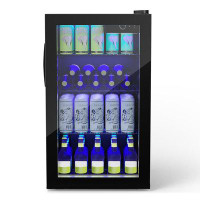 Costway Goplus 120 Can Beverage Refrigerator Beer Wine Soda Drink Cooler Mini Fridge