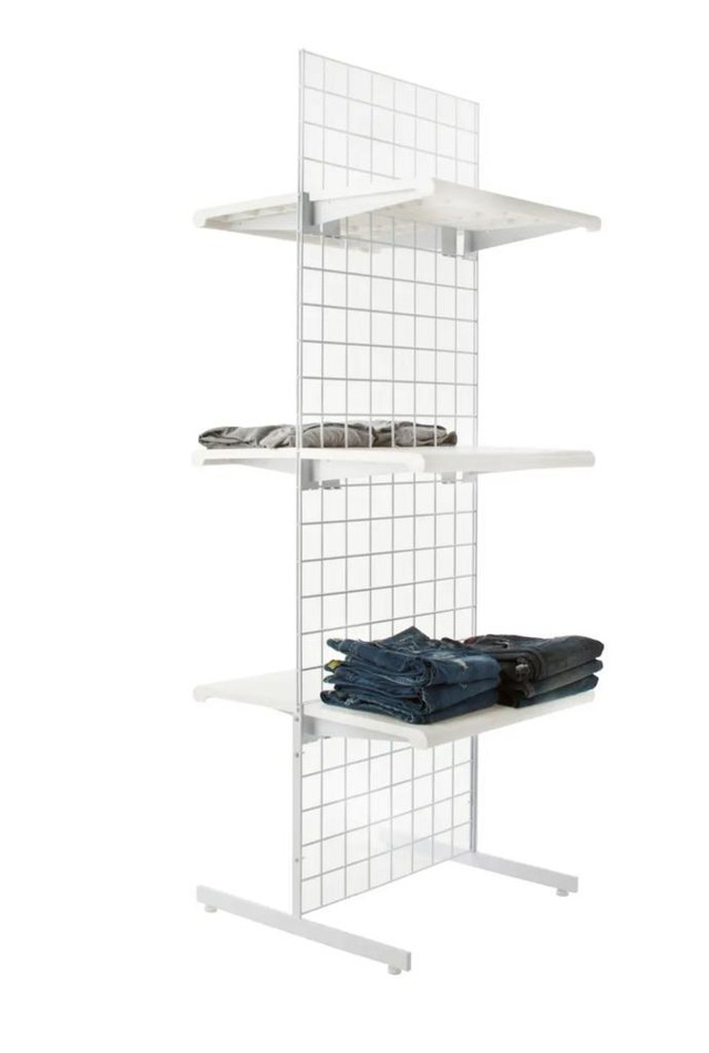 T-LEGS FOR GRID PANELS/DOUBLE SIDED/FREE STANDING CLOTHING & SHELVING DISPLAY PANEL/GONDOLA/ WHITE, BLACK & CHROME in Other in Ontario - Image 3