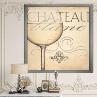 Made in Canada - East Urban Home French Chateau White Wine II - Picture Frame Print on Canvas
