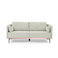 Latitude Run® Modern Sofa Couch with Stainless Steel Trim and Metal Legs for Living Room