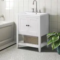 Winston Porter Jeltje 23.7'' Single Bathroom Vanity with Ceramic Vanity Top