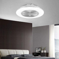 Orren Ellis 21.6" Modern Acrylic Hidden Blade LED Ceiling Fan Light with Remote Control 3 Colors Variable