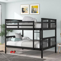Harriet Bee Espresso Full Over Full Bunk Bed With Ladder