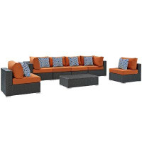 Modway Sojourn 7-piece Outdoor Patio Sunbrella Sectional Set by Modway