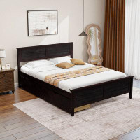 Winston Porter Winston Porter Twin Size Wooden Bed Frame With 2 Storage Drawers & Under-bed Storage Espresso