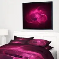 Made in Canada - East Urban Home Glowing Magenta Circles - Floater Frame Graphic Art on Canvas