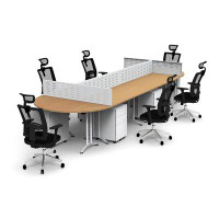 Inbox Zero Desks work station meeting seminar tables model 6701  28pc group colour beech compact space maximum collabora