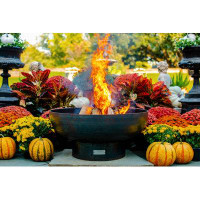 Seasons Fire Pits 48" Elliptical Wood Burning Fire Pit With Lid