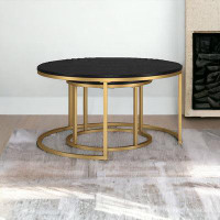 Mercer41 Makea 35" Steel Round Nested Coffee Tables