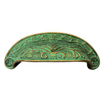 D. Lawless Hardware 2-1/2" Baroque Scroll Work Cup Pull Satin Brass