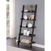 Latitude Run® 5-shelf Ladder Bookcase Cappuccino