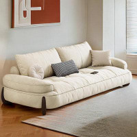 HOUZE 74.8" Creamy White 100% Polyester Standard Sofa cushion couch