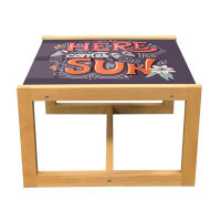 East Urban Home East Urban Home Here Comes The Sun Coffee Table, Vintage Design Of Calligraphy In A Spring Theme Flowers