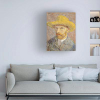 Winston Porter People Self Portrait With Yellow Hat On Canvas by Vincent Van Gogh Print