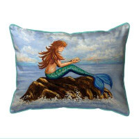 Highland Dunes Mermaid's Handbook Extra Large Zippered Pillows Indoor/Outdoor Pillow 20X24