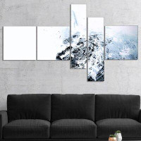 East Urban Home '3D Abstract Art White Crystal' Graphic Art Print Multi-Piece Image on Canvas